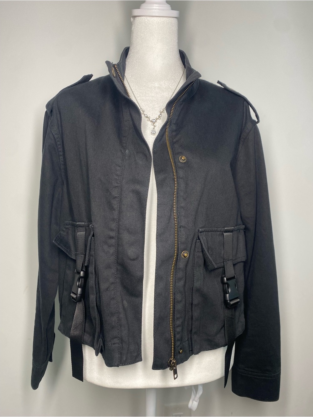 Misc women’s Black Moto Zip Jacket